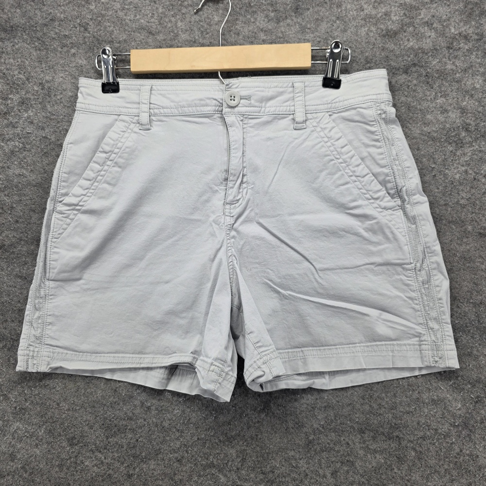 Eddie Bauer Shorts Womens 10 Gray Casual Stretch Cotton Spandex Pockets Outdoors